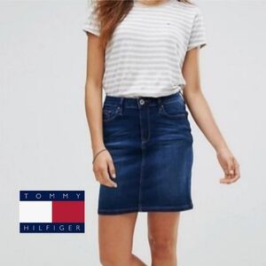 Tommy Hilfiger mini denim skirt dark wash size 14